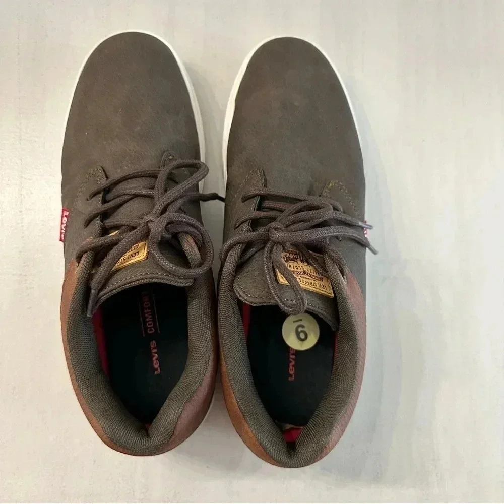 Levi's Men's Comfort Tech Insole Brown Lace-Up Sneaker Shoes Size 9 GUC